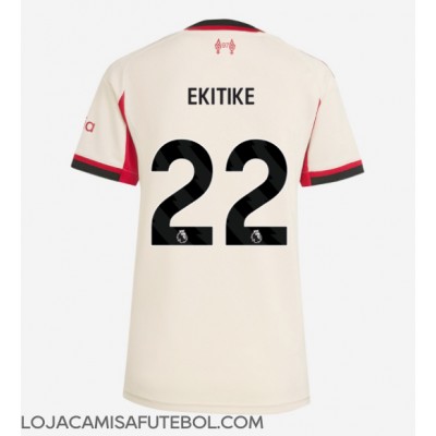 Camisa de Futebol Liverpool Hugo Ekitike #22 Equipamento Secundário Mulheres 2025-26 Manga Curta Camisa de Futebol Liverpool Hugo Ekitike #22 Equipamento Secundário Mulheres 2025-26 Manga Curta